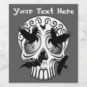 Skull Halloween Dekorative Calaveras Weinetikett (Einzelnes Label)