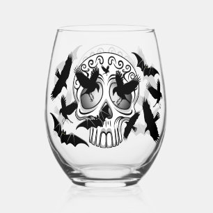 Skull Halloween Dekorative Calaveras Weinglas Ohne Stiel