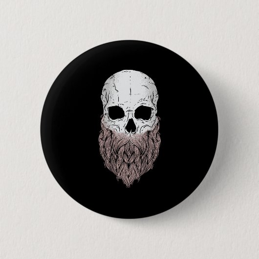 Skull Halloween für bärtige Skulls Lover Button (Vorderseite)