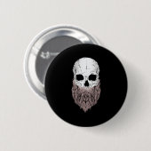 Skull Halloween für bärtige Skulls Lover Button (Vorne & Hinten)