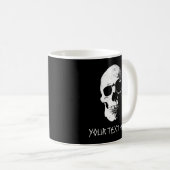 Skull-Halloween für benutzerdefinierbare Text&Desi Kaffeetasse (VorderseiteRechts)