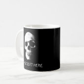 Skull-Halloween für benutzerdefinierbare Text&Desi Kaffeetasse (Vorderseite Links)