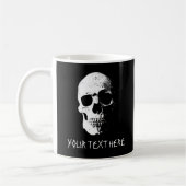 Skull-Halloween für benutzerdefinierbare Text&Desi Kaffeetasse (Links)