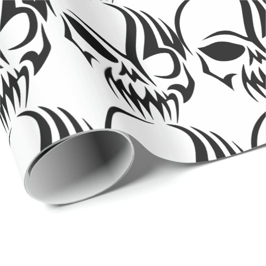 Skull Halloween Geschenkpapier (Rolleneckpunkt)