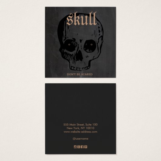 Skull Halloween Gestüt Ed Display Card (Vorne & Hinten)