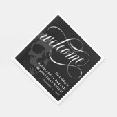 Skull Halloween Goth Wedding Willkommen Serviette (Ecke)