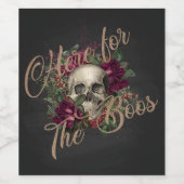 Skull Halloween, Halloween-Party, gotisches Hallow Weinetikett (Einzelnes Label)