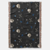 Skull Halloween Nahtloses Muster Decke (Vorderseite Vertikal)