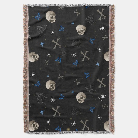 Skull Halloween Nahtloses Muster Decke (Vorderseite Vertikal)