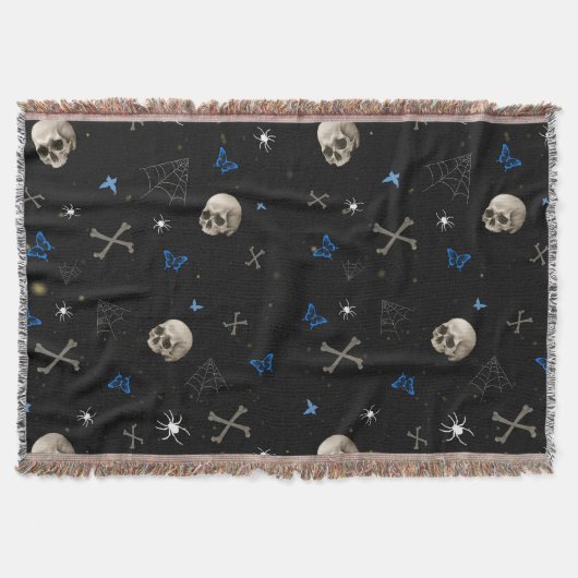 Skull Halloween Nahtloses Muster Decke (Vorderseite)