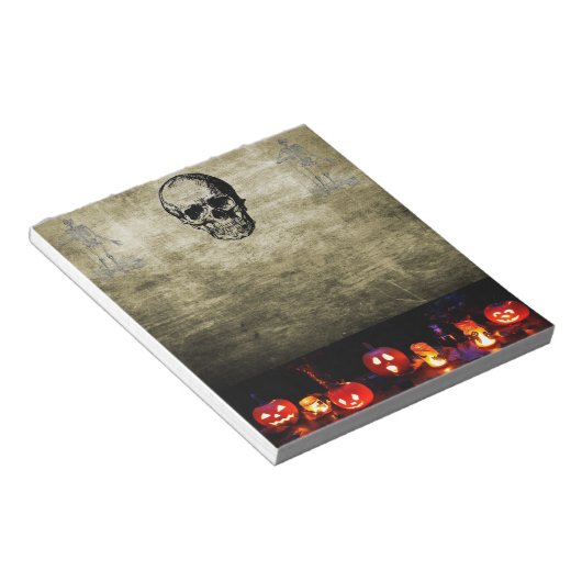 Skull Halloween Notepad Notizblock (angewinkelt)