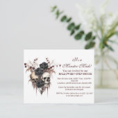 Skull Halloween Open House Einladung Postkarte (Stehend Vorderseite)