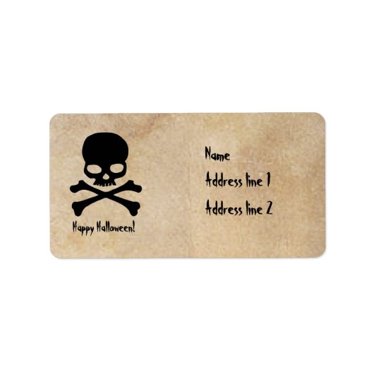 Skull Halloween Parchment Address Labels Adressaufkleber (Vorne)