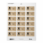 Skull Halloween Parchment Address Labels Adressaufkleber (Vorne)