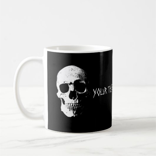 Skull-Halloween-Party für benutzerdefinierte Textv Kaffeetasse (Links)