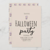 Skull Halloween-Party Vintag Doodle Einladung (Vorne/Hinten)