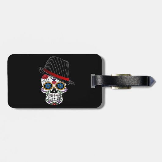 Skull Halloween Style Gepäckanhänger (Rückseite horizontal)