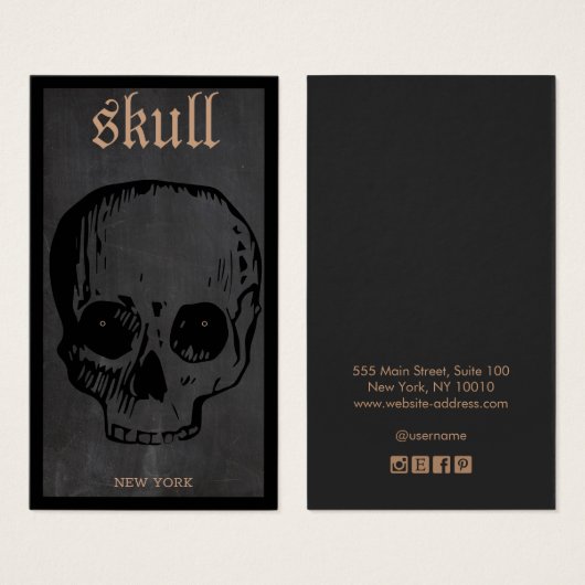 Skull Halloween Theme Earring Display Card (Vorne & Hinten)
