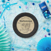 Skull Halloween Vintag Black Gothic Elegant Pappteller (Party)