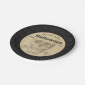 Skull Halloween Vintag Black Gothic Elegant Pappteller (Schrägansicht)