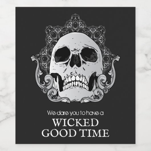 Skull Halloween Weinetikett (Einzelnes Label)