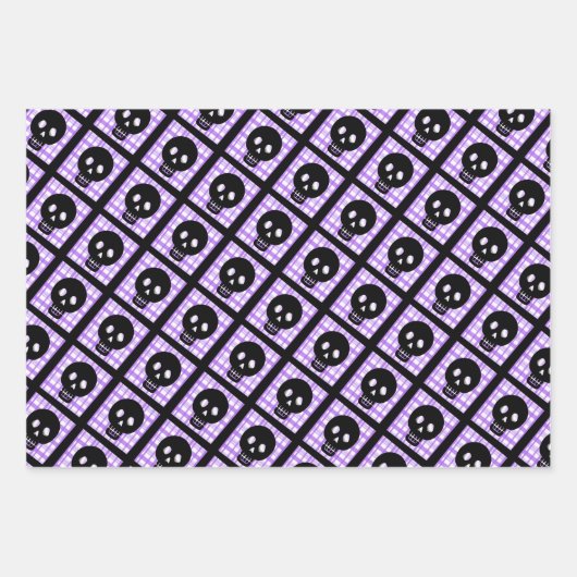 Skull Halloween Wrapping Paper Set Geschenkpapier Set (Vorderseite 3)