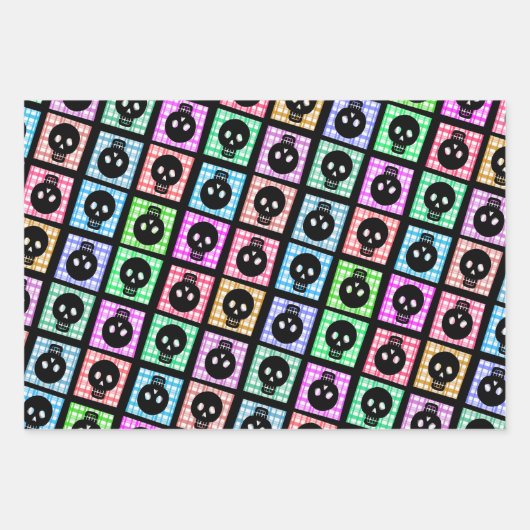 Skull Halloween Wrapping Paper Set Geschenkpapier Set (Vorderseite)