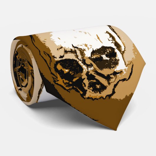 Skull Hand Zeichnend Kunst Custom Krawatte (Gerollt)