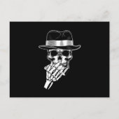 Skull Harmonica Blues Music Instrument Sound Gift Postkarte (Vorderseite)