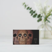 Skull Head Funny Sepia Brown Black Gothic Visitenkarte (Stehend Vorderseite)