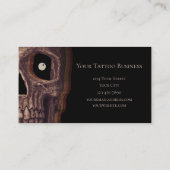 Skull Head Funny Sepia Brown Black Gothic Visitenkarte (Rückseite)