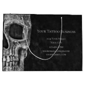 Skull Head Gothic Black and White Tattoo Shop Große Geschenktüte (Rückseite)