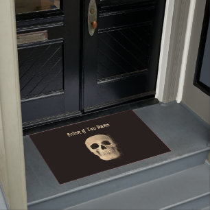 Skull Head Gothic Cool Black Beige Macabre Fußmatte