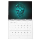 Skull Head Gothic Cool Fun Trendy Art 2024 Kalender (Mär 2027)