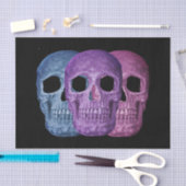 Skull Head Gothic Dark Blue Pink Lila Black Cool Seidenpapier (Handwerk)