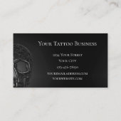 Skull Head Gothic Gray Cool Metallic Visitenkarte (Rückseite)