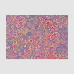 Skull Head Gothic Lila Pink Sketch Kunst Seidenpapier