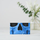 Skull Head Gothic Neon Blue Black Tattoo Shop Visitenkarte (Stehend Vorderseite)