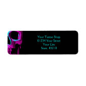 Skull Head Gothic Neon Lila Aquamarin Black Design (Vorne)