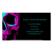 Skull Head Gothic Neon Lila Aquamarin Black Design Magnetische Visitenkarte (Vorderseite)