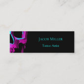 Skull Head Gothic Neon Lila Aquamarin Black Design Telefonnummerkarte (Vorderseite)