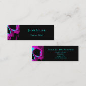 Skull Head Gothic Neon Lila Aquamarin Black Design Telefonnummerkarte (Vorne/Hinten)
