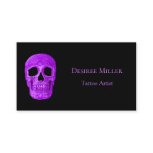 Skull Head Gothic Neon Lila Black Tattoo Shop