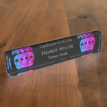 Skull Head Gothic Pink Blue Lila Black Pop Art