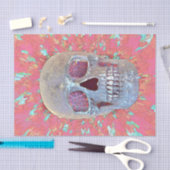 Skull Head Gothic Pop Art Rosa Abstrakt Moderne Seidenpapier (Handwerk)