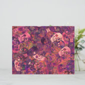 Skull Head Gothic Vintag Style Rosa Lila Kunst (Stehend Vorderseite)