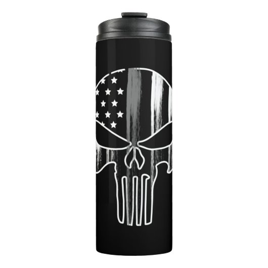 SKULL Head Korrektur Officer Flag Thermal Tumble Thermosbecher (Vorderseite)