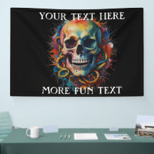 Skull Head mit mehrfarbigen Paint Splashes