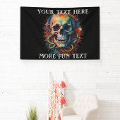 Skull Head mit mehrfarbigen Paint Splashes Banner (InSitu)