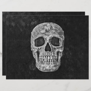 Skull Head Schwarz und Weiß Gothic Grunge